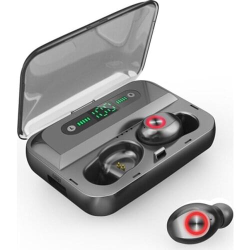 New T10B TWS Bluetooth Earphone Wireless Stereo Headphones Waterproof Headset with Three LED Display Smart Charging Box