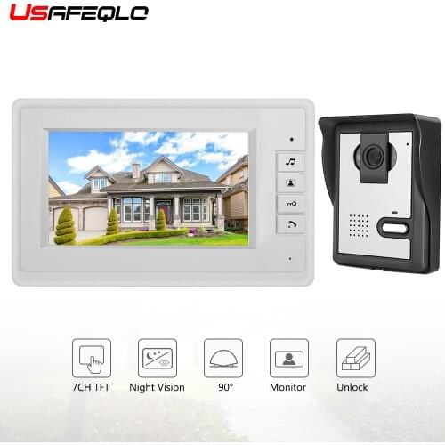 7" Wired Video Door Phone System Visual Intercom Doorbell with 1*800x480 Monitor + 1*700TVL Outdoor Camera for Home Surveillance