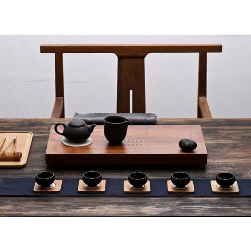 Vintage Bamboo Tea Tray Water Storage Drainage Chinese Dry Bubble Eco Friendly Large Tea Tray Bandeja Madera Teaware DF50CP