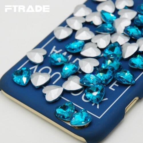 High Grade Heart Shape Point Back Crystal 6mm~27mm Aquamarine Color Rhinestones DIY Dress Jewelry And Headpiece