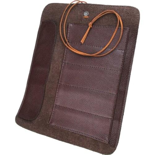 1pc Tools Knives Roll Up Bag Lightweight Portable Leather Storage Organizer Case Bag for Pocket Sculpture Carving Knives