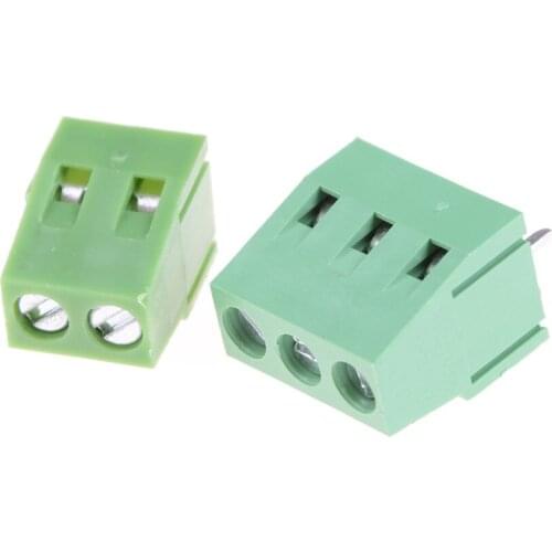 10PCS Hot PCB Spring Terminal Blocks Connector 2P /3P KF128 Straight Pin Copper PCB Screw Terminals RoHS 5mm Pitch