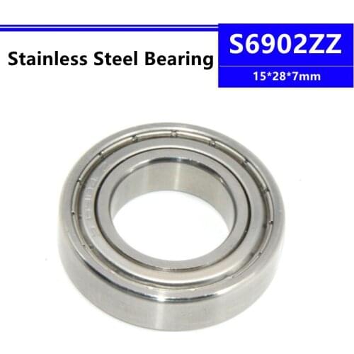 10pcs/50pcs S6902ZZ 15*28*7mm Stainless Steel Deep Groove Ball Bearing 15x28x7mm SB6902 S6902-2Z S6902Z