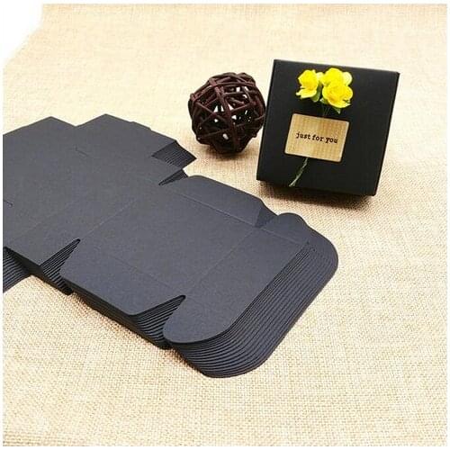 15 sizes Kraft paper Black Gift Packaging Box,black craft Handmade Soap Paper Box,small black cardboard paper packing box