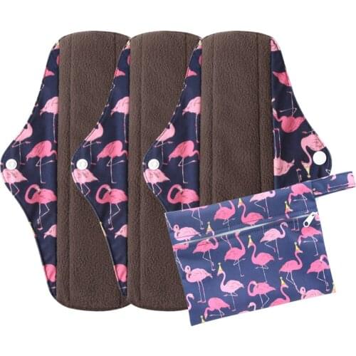 3+1Set Cloth Sanitary Menstrual Pads Reusable Washable Mama Menstrual Pad Bamboo Cotton Cloth Feminine Hygiene Panty Liner