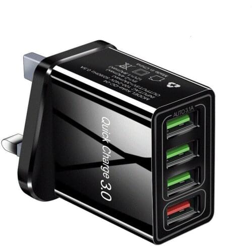 4 usb multi-port charger European standard Mobile phone charger QC3.0 charger travel charger quick charge