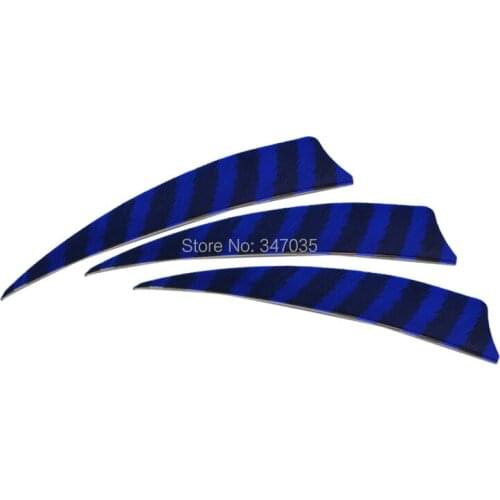 50 pcs 4 inch Turkey Feather Shield Black&Blue Stripe Left Wings for Arrow Fletching Archery Hunting - Free Shipping