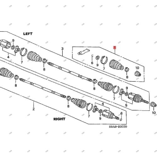 Car Dust-proof inner ball cage in front half shaft Outer ball cage dust cover hon dac rvDustproof components in the rear axle sh