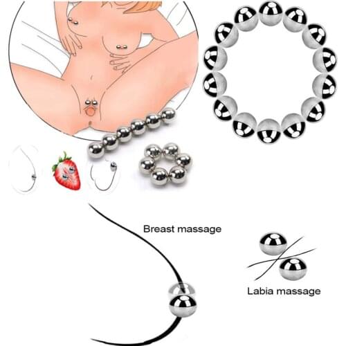 BDSM Powerful Magnetic Ball Nipple Clamps Orbs Vagina Clitoris Stimulator Erotic Accessory Sex Toys For Women Couples Adult Game