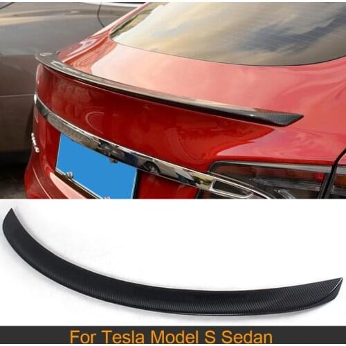 Gloss/Matte Carbon Fiber Rear Trunk Spoiler Wing for Tesla Model S Sedan 4 Door 2012-2019 Rear Trunk Boot Lid Wing Spoiler FRP