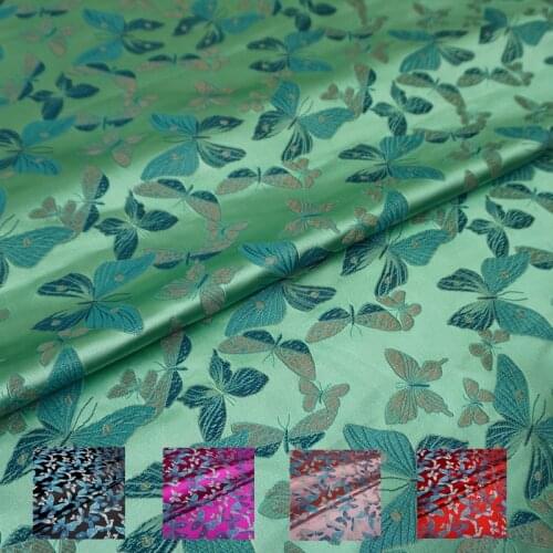 CF876 Butterfly Chinese Silk Brocade Fabric Cheongsam Clothing Costumes DIY Fabric For Sewing Pillowcase Fabrics DIY Materials