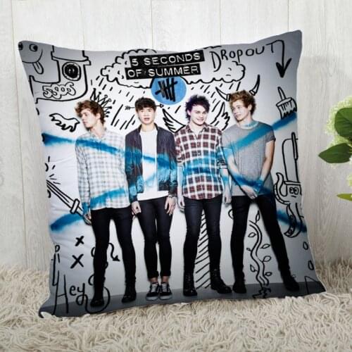 Hot Sale Custom Decorative Pillowcase Seconds Of Summer Square Zippered Pillow Cover Best Nice Gift 20X20cm 35X35cm 40x40cm