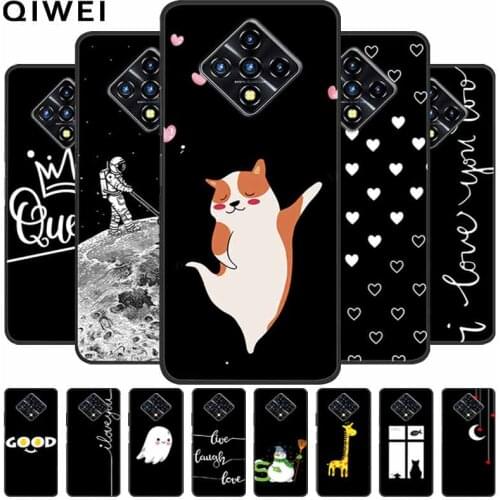 For Infinix Zero 8i Case X687B Black Cute Soft Silicone Cover For Infinix Zero 8 Global Version Zero8 Phone Cases Back Shells i