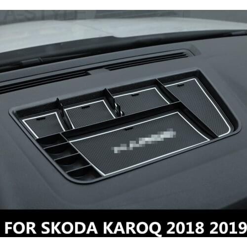 For SKODA KAROQ 2018 2019 Auto Car Front Dashboard Storage Box Container Organizer Plastic Auto Accessories Interior decoration