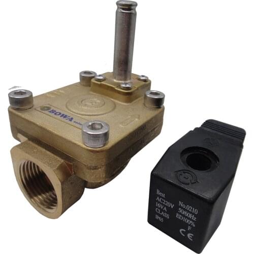 Brass water Solenoid Valves with Rc1" female taper threads are used in pneumatic hydraulic and food machine application