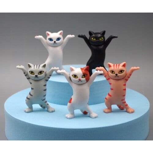 5pcs Japen Style Cat Pen Holder Black Cat Figurines Home Decor Kids Funny Cat Pen Earphone Holder Kid Home Decoration Figurines