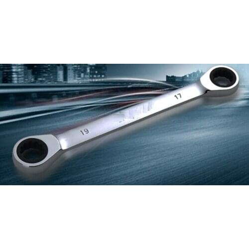 17-19mm Double box end heads ratchet wrench spanner double way Din standard industrial grade, auto truck repairing tool
