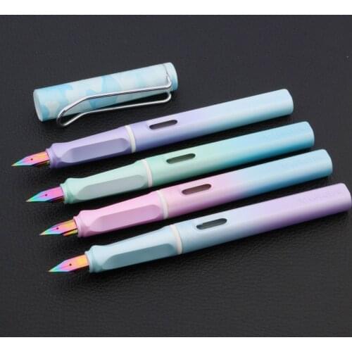 Gradient gift Fountain Pen aurora mixing color Oxidation nib plastic Stationery Office school supplies Writing