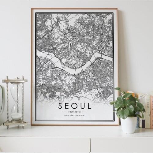 SEOUL city map Nordic Living Room Decoration Canvas Poster Modern Home Decor Art Print Painting