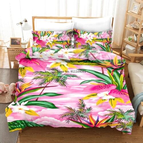 3D Pastoral Style Flowers and Greenery Duvet Cover Set with Pillowcase Luxury Bedding Set Twin Size Bed Set Comforter Set 2-3Pcs
