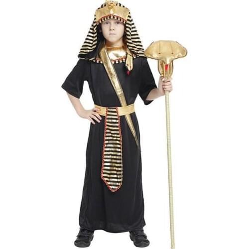 Egyptian Pharaoh Costumes Halloween Costumes for Kids Carnival Party Masquerade Egyptian Pharaoh King Boy Purim Fancy Dress