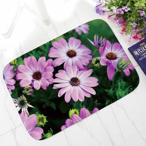 Printed Floral Home Decor Mats for Bedroom Living Room Soft Antislip Kitchen Bathroom Floor Mat Washable Modern Welcome Doormat