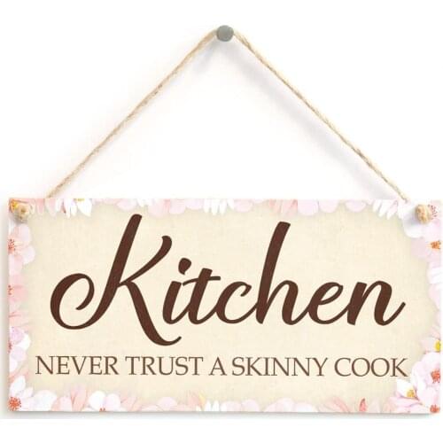 Meijiafei Kitchen Never Trust A Skinny Cook - Kitchen Sign Plaque 10" x 5"