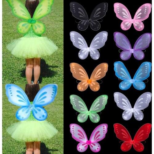 Cute Fairy Dress Up Wings Butterfly Fairy Halloween Costume Angel Wings Kids Birthday Party Favor Costume Accessories