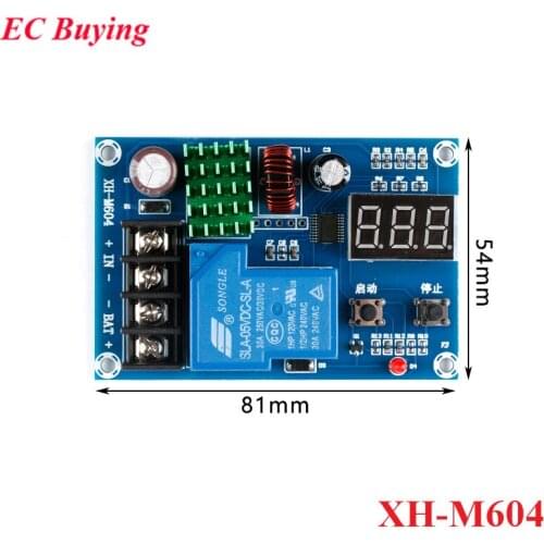 XH-M604 Lithium Battery Charging Control Board Module DC 6-60V Li-ion Lead Acid Battery Charger Protection 12V Digital Voltmeter