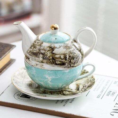 Three-piece Suit European Ceramics Tea Set Household Living Room Leisure Coffee Cup Coffee Pot Coffeware Sets Afternoon Tea Set