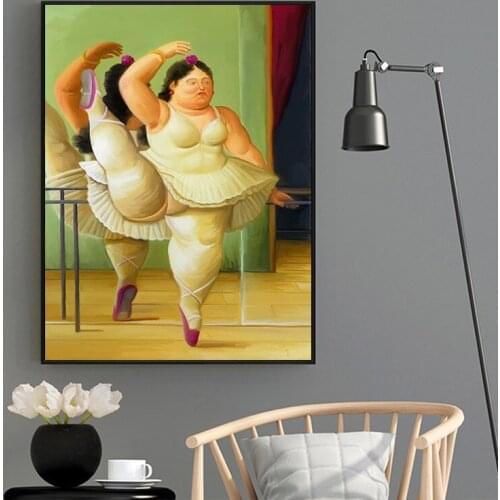 Funny Cartoon Ballet Mona Lisa Canvas Painting Wall Art Posters and Prints Decor Wall Pictures for Living Room Home Wall Cuadros