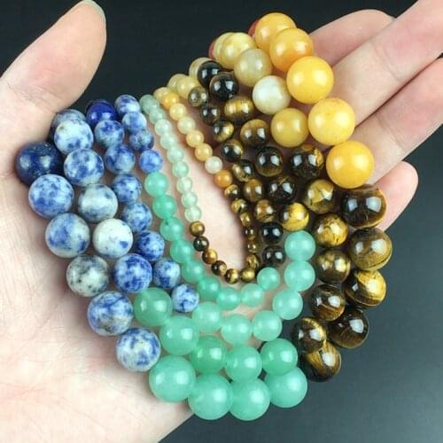 Natural Stone Multi-Colored Round Beads For Jewelry Making DIY Bracelet Accessories 15'strand 4/6/8/10/12mm
