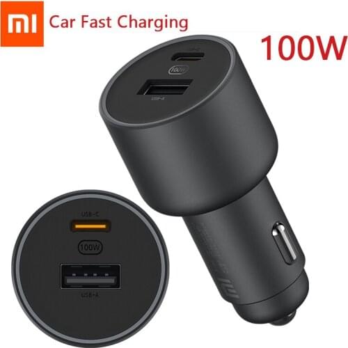 New Original Xiaomi Car Charger Fast Charging Version 1A1C 100W USB-C 100W MAX fast charging/USB-A, USB-C dual-port output