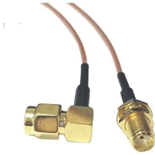 2PCS New SMA Female nut Switch RP-SMA Male Plug Right Angle RG178 Cable Adapter 15CM 6" Wholesale Fast Ship