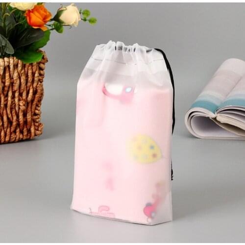 1 Pc Translucent Frosted Drawstring Storage Bag Plastic Clothes/underwear/shoes Packaging Bag Travel Goods Cosmetic Storage Bag