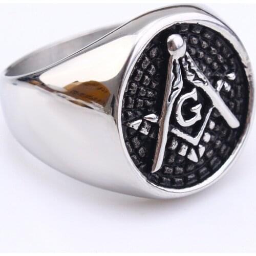 Drop shipping high quality Freemasons AG ring 316L stainless steel jewelry for men ring wholesale fashion jewelry US 7 - 13 size