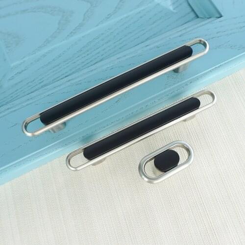 3.78'' 5.04'' Black Brushed steel Cabinet Knobs and Handles Wardrobe Dresser Handles Pulls for Furniture Furniture Hardware