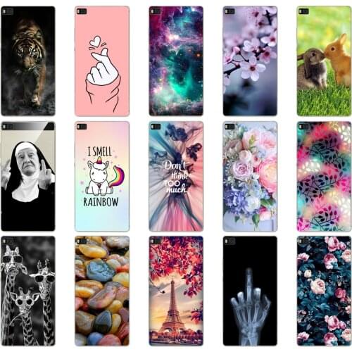 Silicon Case For Huawei P8 Lite case Soft TPU Painted Back Phone Cover For huawei P8 lite 2015 2016 Full Protection Coque Bumper