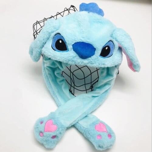 Blue Funny Hat Baby Kids Hat Cute Rabbit Ears Plush Ears Can Move Cap Children Winter Warm Party Hat Trend Fashion Toy