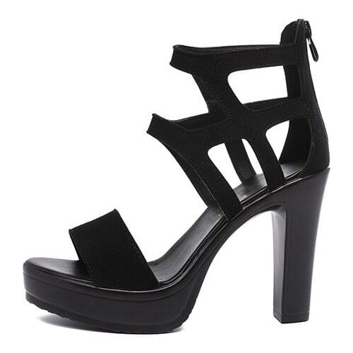 Sandals womens high heels 2020 summer high heels open toe thick heel waterproof platform T platform model walking shoebs