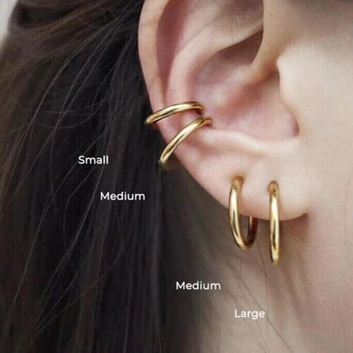 Prevent Allergies 925 Silver Ladies 12/14/16mm Hoop Earrings Fashion Exquisite Simple Earrings Party Dating Jewelry