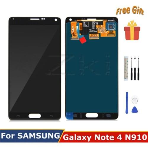 5.7"Super AMOLED For SAMSUNG Galaxy Note 4 LCD Display Full Panel Touch Screen N910A N910F N910H With Repair Tool Assembly Parts