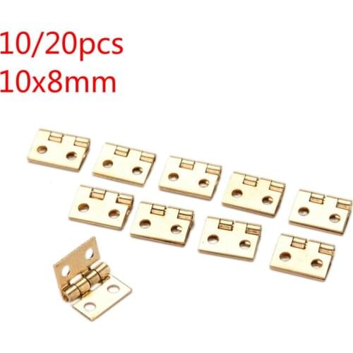 10/20pcs Mini Metal Hinge Golden For 1/12 House Miniature Cabinet Furniture Brass Hinge Dollhouse Miniature Cabinet Closet