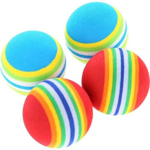 10Pcs 42mm Golf Training Balls for Golf Swing Shot Training Indoor Practice Ball Bright Rainbow Color Soft EVA Sponge Foam Balls