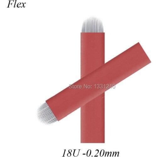 100PCS 18 U Shape 0.20 MM Blade Needles For Manual Pen Pigment Use Eyebrow Tattoo Permanent Makeup