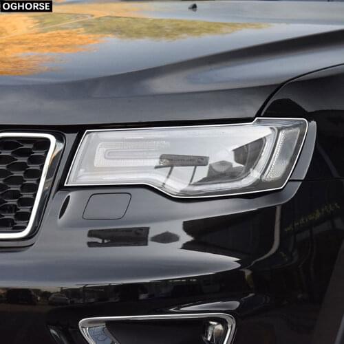 2PCS Car Headlight Protective Film Protection Transparent TPU Decal Sticker for Jeep Grand Cherokee Wrangler Compass Accessories