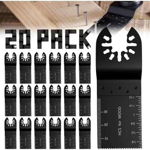 20pcs Wood Bi-metal Precision Oscillating Saw Blade Multi Tool Blades for Dewalt Fein Multimaster Dremel Multi Wood Cutting Kit