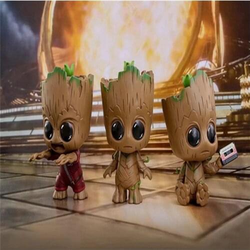 3 Sign Marvel Guardians of The Galaxy Tiny Cute Baby Tree Man Vinyl Dolls with Bobble Head Action Figure Toys