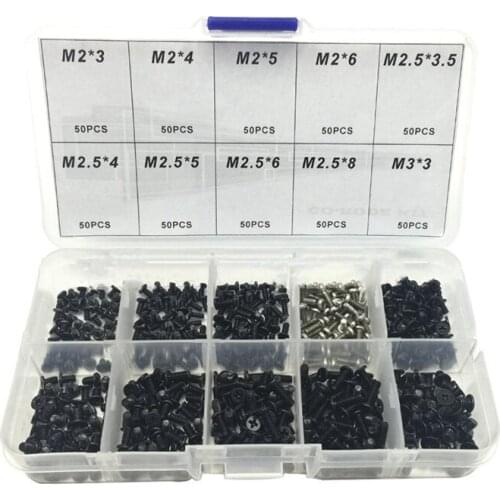 500Pcs Laptop Universal Screw Replacement Kit M2, M2.5, M3 for Lenovo Toshiba Gateway Samsung HP IBM Dell Dell Acer Asus