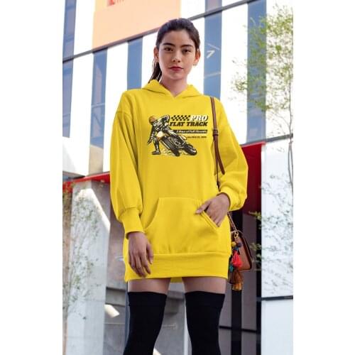 Angemiel Wear Pro Flat Track Yellow Dress Sweatshirt Tunik